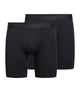 FALKE 2-Pack Boxer Long Leg Daily Comfort Heren 68200 3000 black set van 2 zwarte boxershorts van Egyptische katoen.