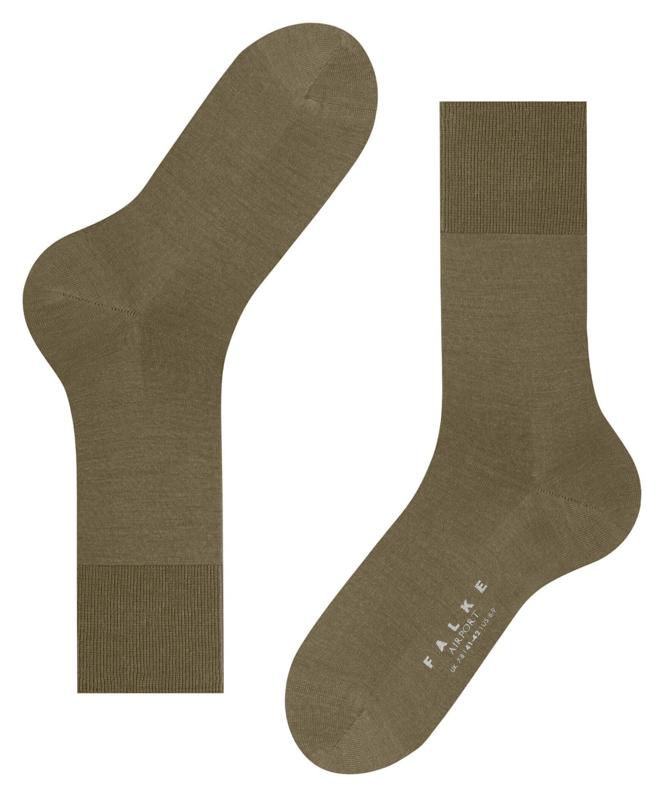 FALKE Airport Herensok 14435 7503 in een olijfgroene kleur, ideaal voor onder pak of casual outfits.