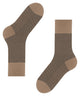 FALKE Airport herringstripe sokken in camel met visgraatmotief, perfect voor heren, comfortabel en stijlvol.
