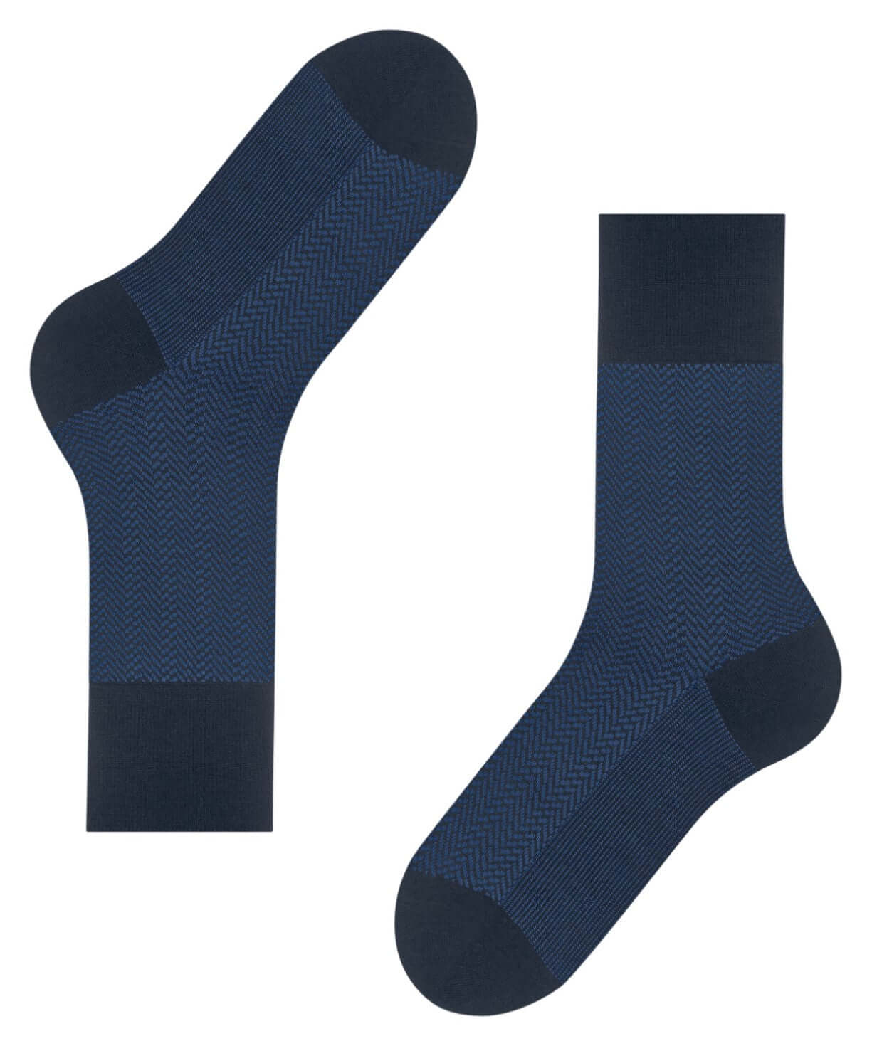 FALKE Airport herringstripe sokken in space blue met visgraatmotief en perfecte pasvorm.