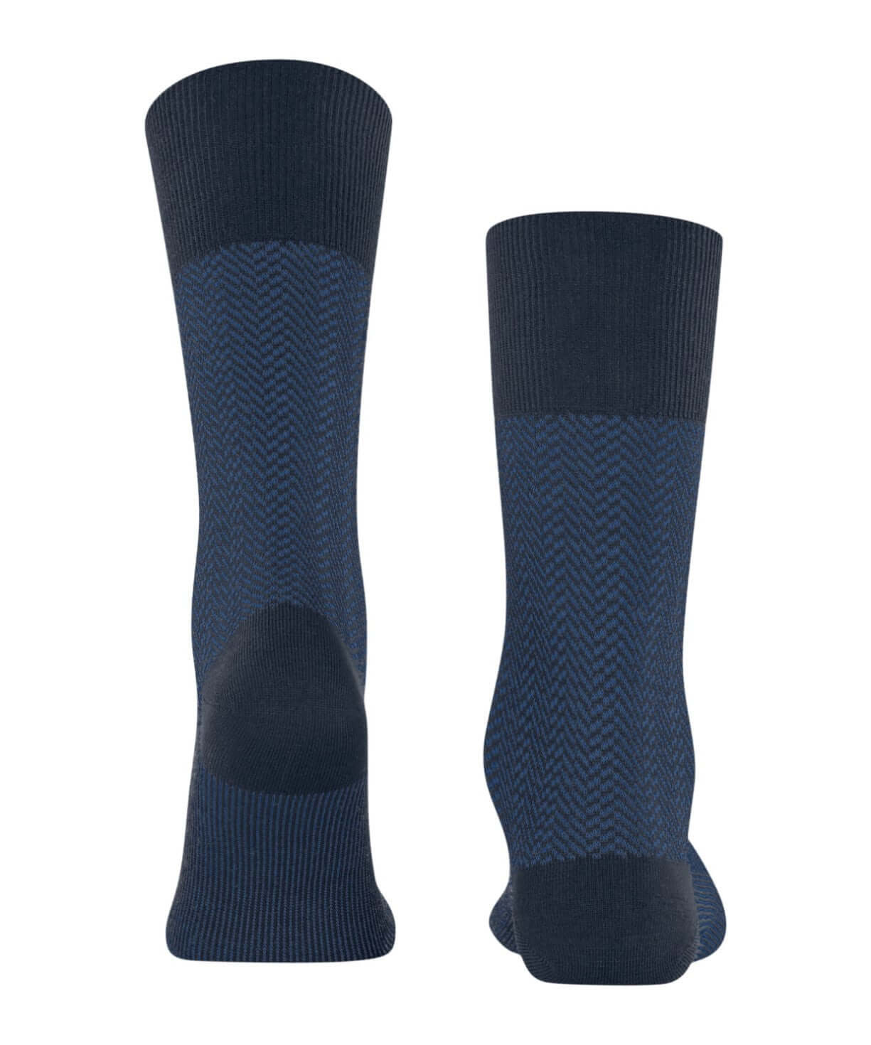 FALKE Airport herringstripe sokken voor heren in space blue, met visgraatmotief en comfortabele pasvorm.