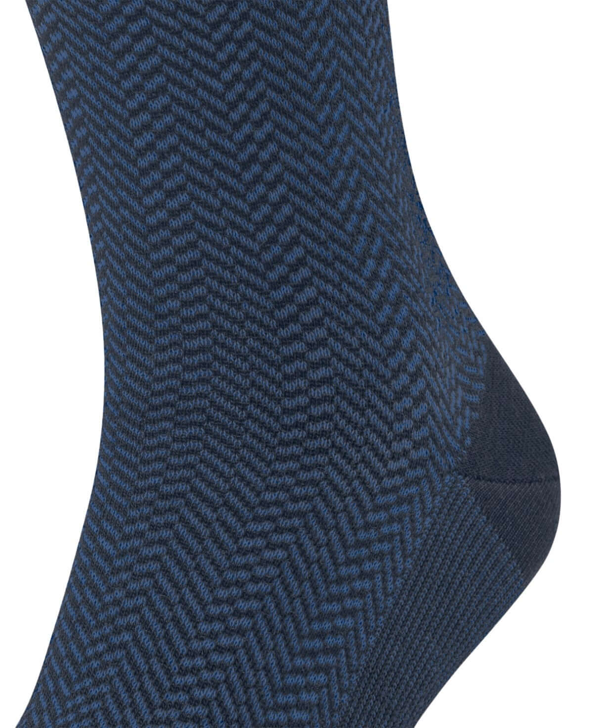 FALKE Airport Herringstripe sokken heren in space blue met visgraatmotief en perfecte pasvorm.