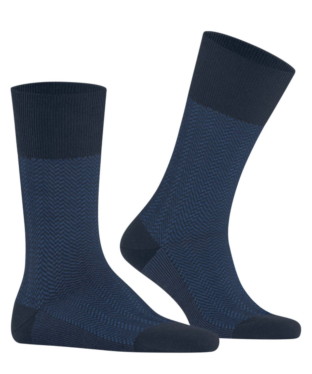 FALKE Airport herringstripe sokken voor heren in ruimteblauw, ideaal voor comfort en stijl.