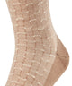 FALKE Airport Special Edition Heren 12424 5038 camel, fantasie sokken met een modern patroon in camel kleur.
