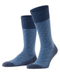 FALKE Airport Special Edition Heren 12424 6491 blue ink sokken in blauw met fantasiepatroon