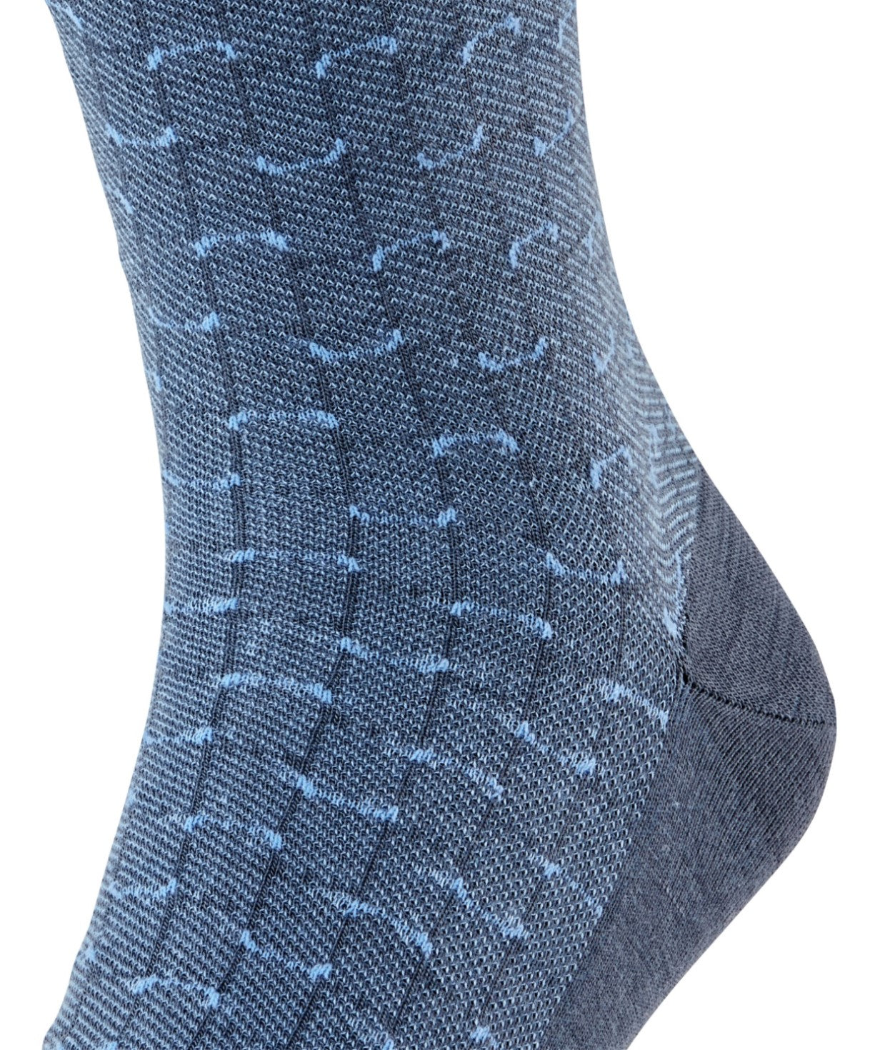 FALKE Airport Special Edition Heren 12424 6491 blue ink sokken met design en hoogwaardige merinowol.