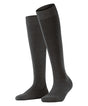 FALKE ClimaWool dames kniekousen in anthraciet, temperatuurregulerend, zacht en geurremmend.