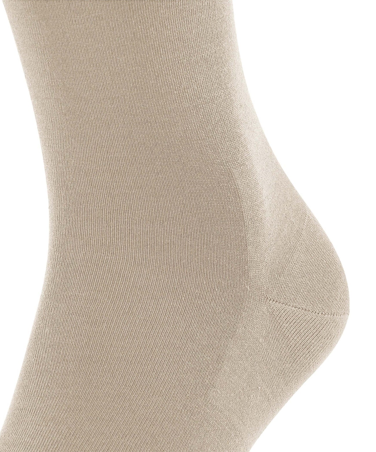FALKE ClimaWool Sokken Heren 14468 4044 pebble mel. Detail van een sok, lichte kleur en fijne breistructuur.