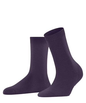 FALKE Cosy Wool sokjes voor dames in wijnbessen kleur, warm en comfortabel voor de winter.