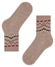 FALKE Cosy Wool Special Edition Sokken Dames 47181 4091 beige mel. Cosy sokjes met Noors patroon, warm voor de winter.