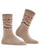 FALKE Cosy Wool Special Edition Sokken Dames 47181 4091 beige mel. met Noorse patroon en luxueuze materialen.
