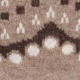 Detail van het Noorse patroon van FALKE Cosy Wool Special Edition Sokken Dames 47181 4091 beige mel.