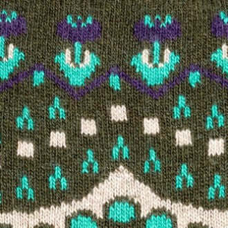 FALKE Cosy Wool Special Edition Sokken Dames 47181 7436 artichoke detail van het Noorse patroon