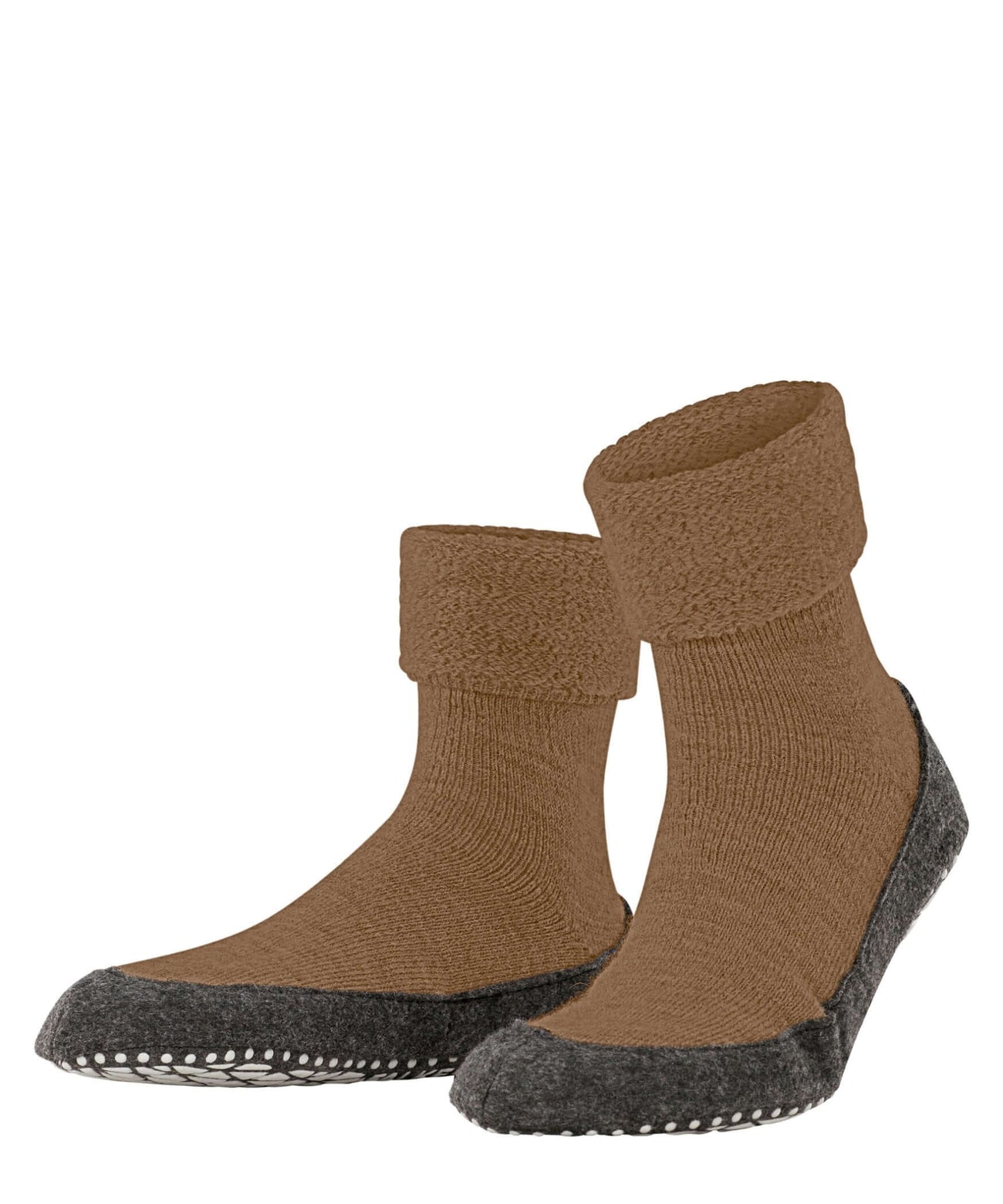 FALKE Cosyshoe heren sloffen in bruin met antislipzool, ideaal voor warme en droge voeten.
