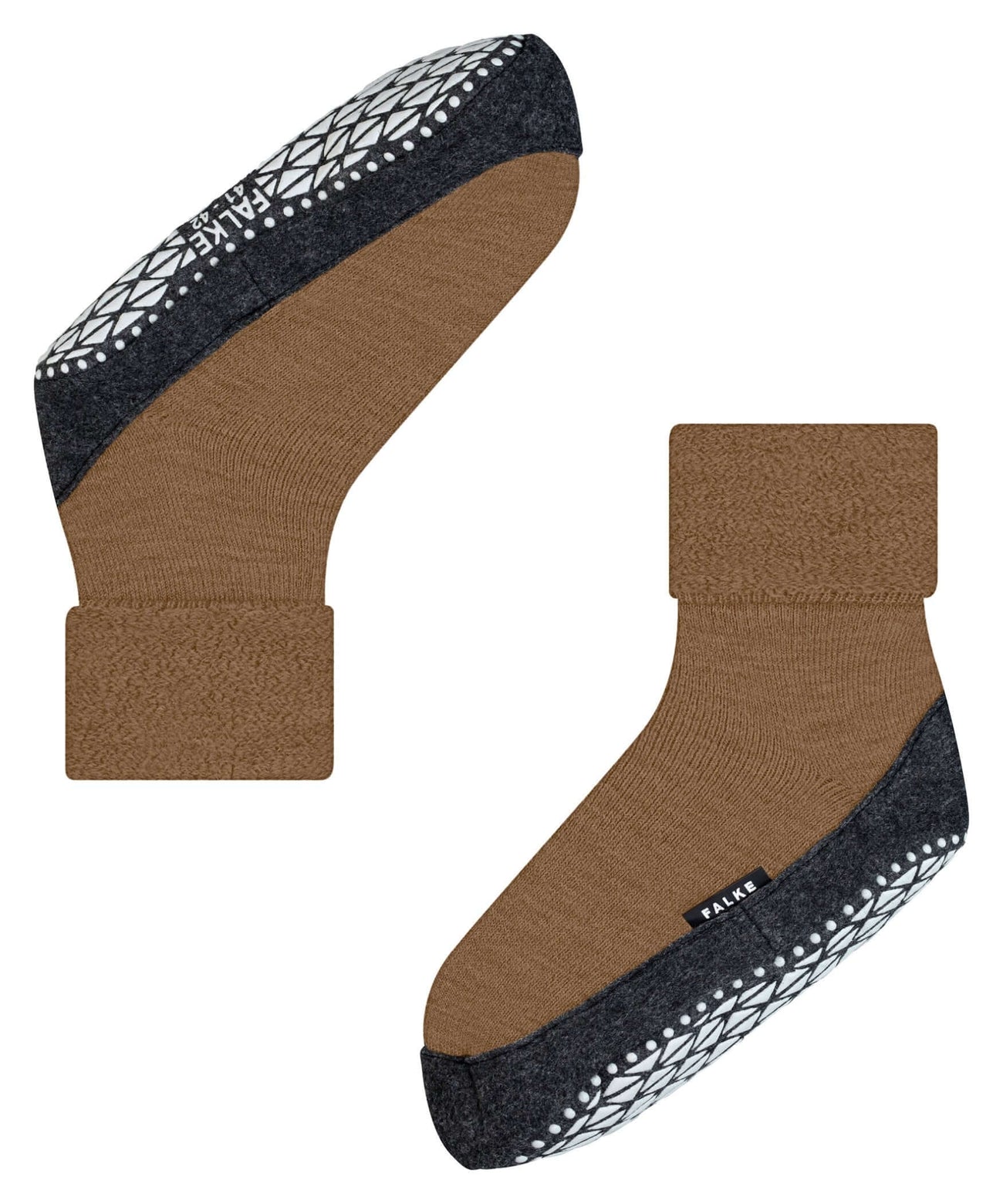 FALKE Cosyshoe heren sloffen in bruin met antislipzool, perfect voor warme en comfortabele voeten.