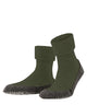 FALKE Cosyshoe heren sloffen in donker mosgroen met zachte badstoflaag en antislipzool.