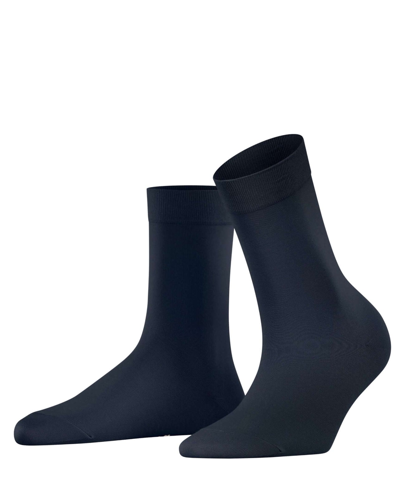 FALKE Cotton Touch damessokken in space blue, elastische en huidvriendelijke kwaliteit, perfect voor elke schoen.