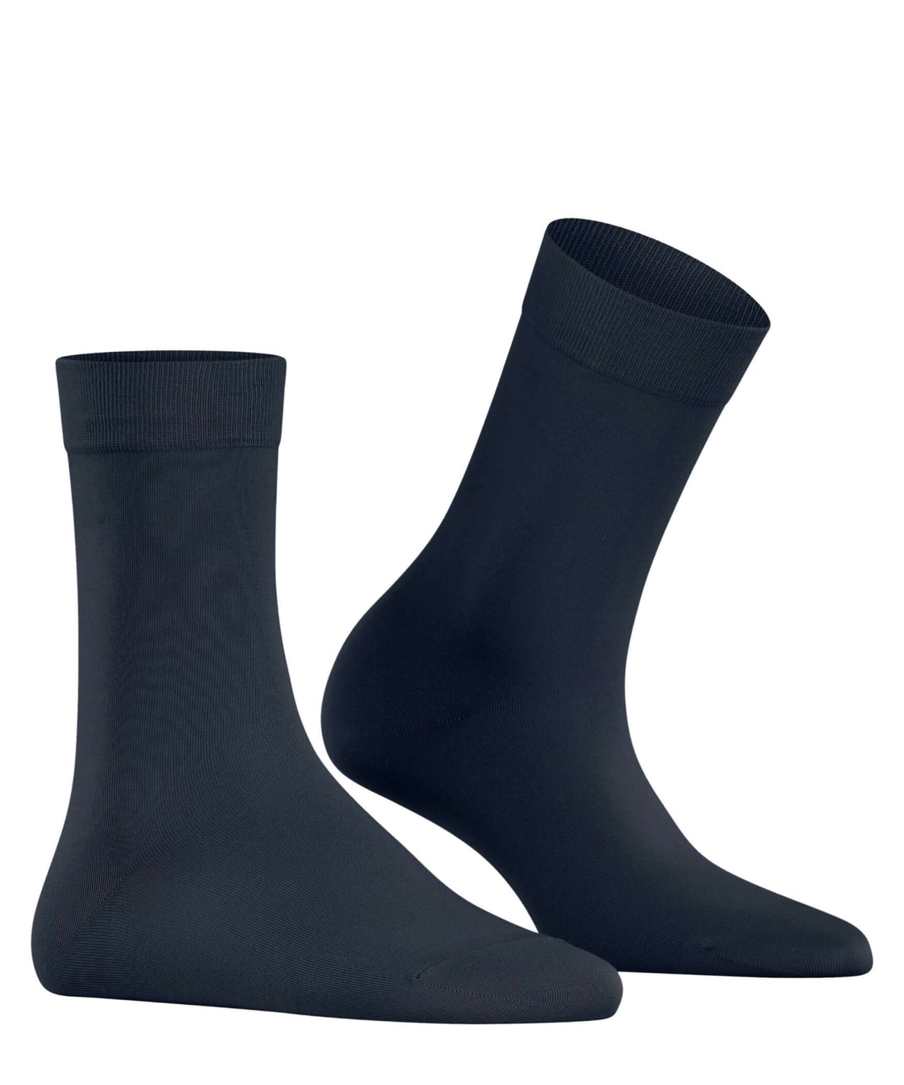 FALKE Cotton Touch damessokjes in space blue, elastisch en huidvriendelijk, perfect voor elke schoen.