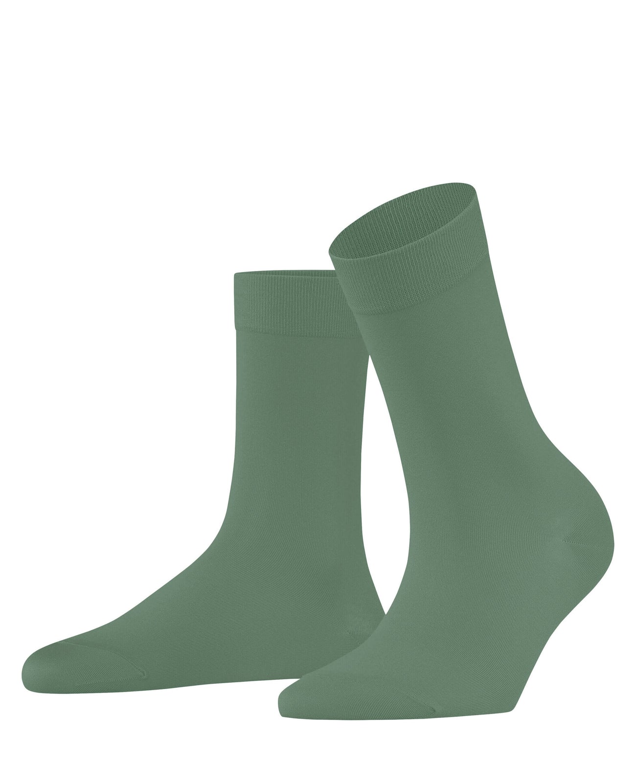 FALKE Cotton Touch Damessok 47105 7538 sage in groene kleur, perfect voor elke schoen.
