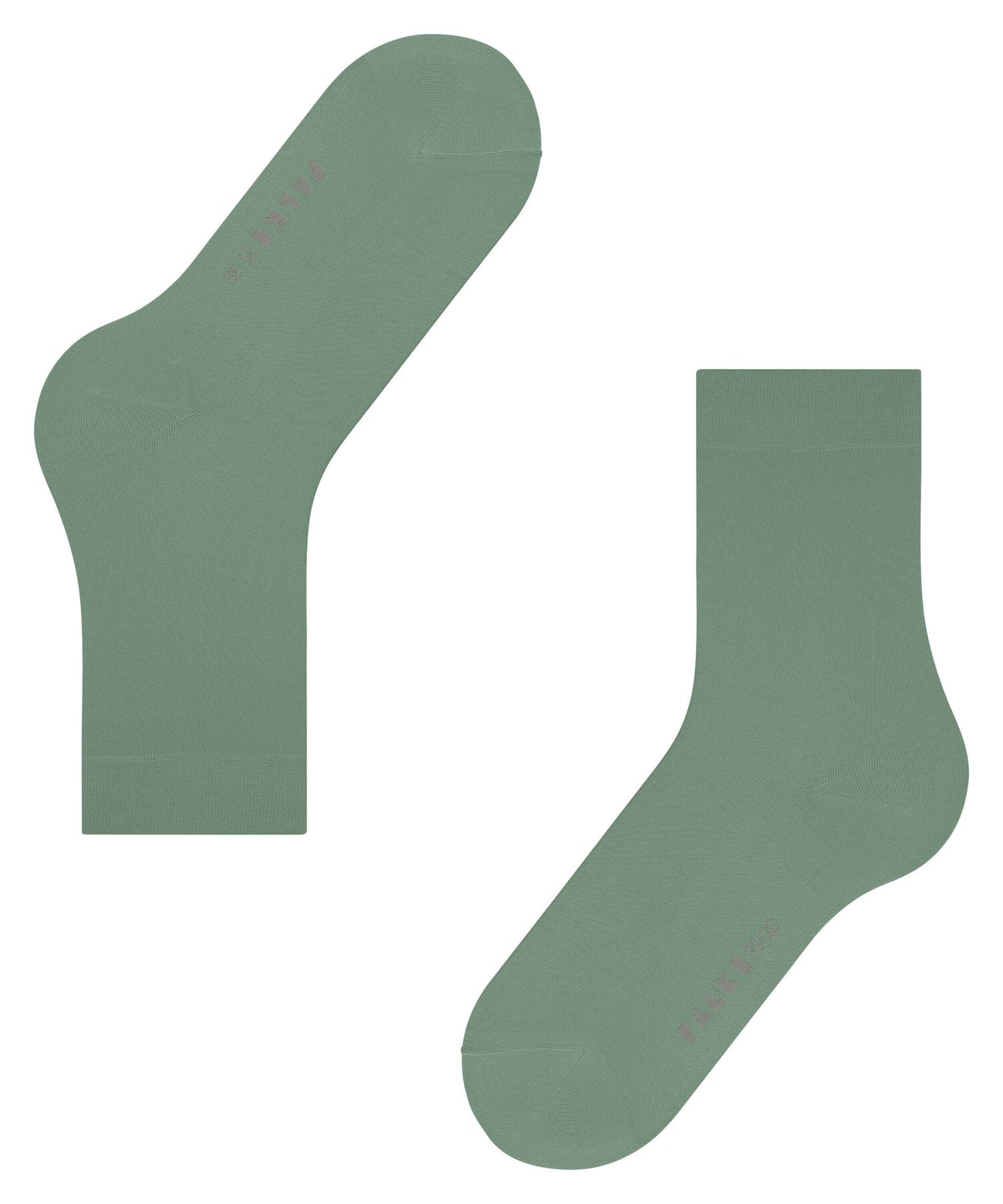 FALKE Cotton Touch Damessok 47105 7538 sage - Katoenen damessokken in zachte saliegroene kleur.