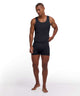 FALKE Daily Seamless Boxer Heren 68140 3000 black, zwarte boxer met ribstructuur gedragen door man.