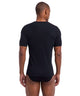 FALKE Daily Seamless Shirt Heren 68143 3000 black, achteraanzicht van het zwarte ondershirt met korte mouwen.