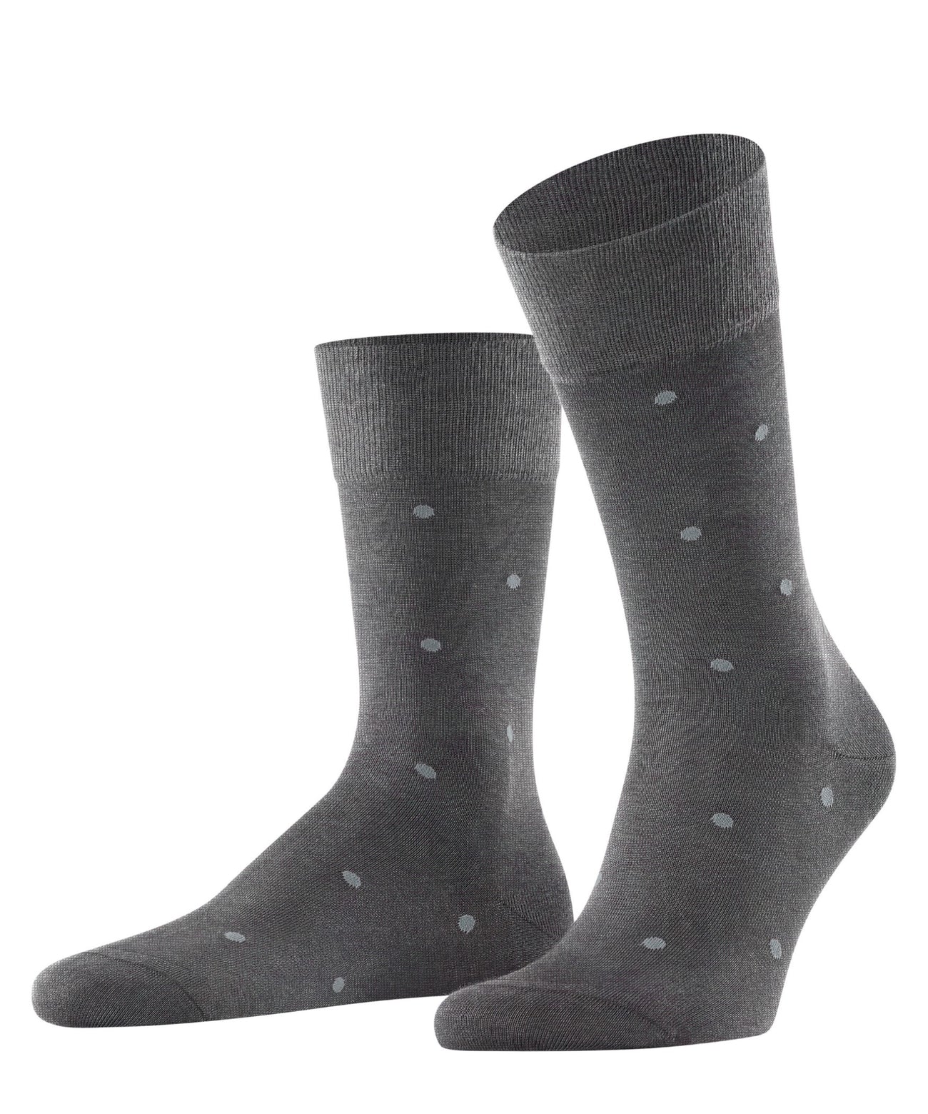 FALKE Dot Herensok 13269 3168 steel mel. met trendy stipjes in een zachte, gemerceriseerde katoen.