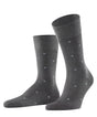 FALKE Dot Herensok 13269 3168 steel mel. met trendy stipjes in een zachte, gemerceriseerde katoen.