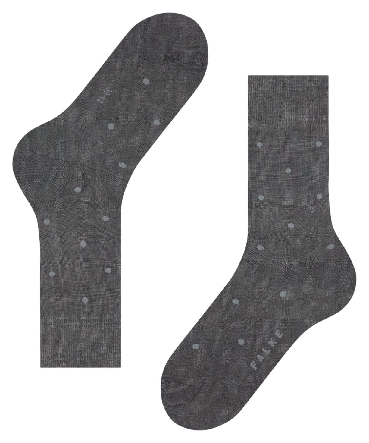 FALKE Dot Herensok 13269 3168 steel mel. met trendy stippen en gemerceriseerde katoen, zacht en glanzend.