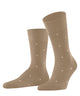 FALKE Dot Herensok 13269 5038 camel, beige sokken met stippen, gemerceriseerde katoen, luxe sokken
