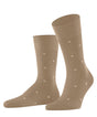 FALKE Dot Herensok 13269 5038 camel, beige sokken met stippen, gemerceriseerde katoen, luxe sokken