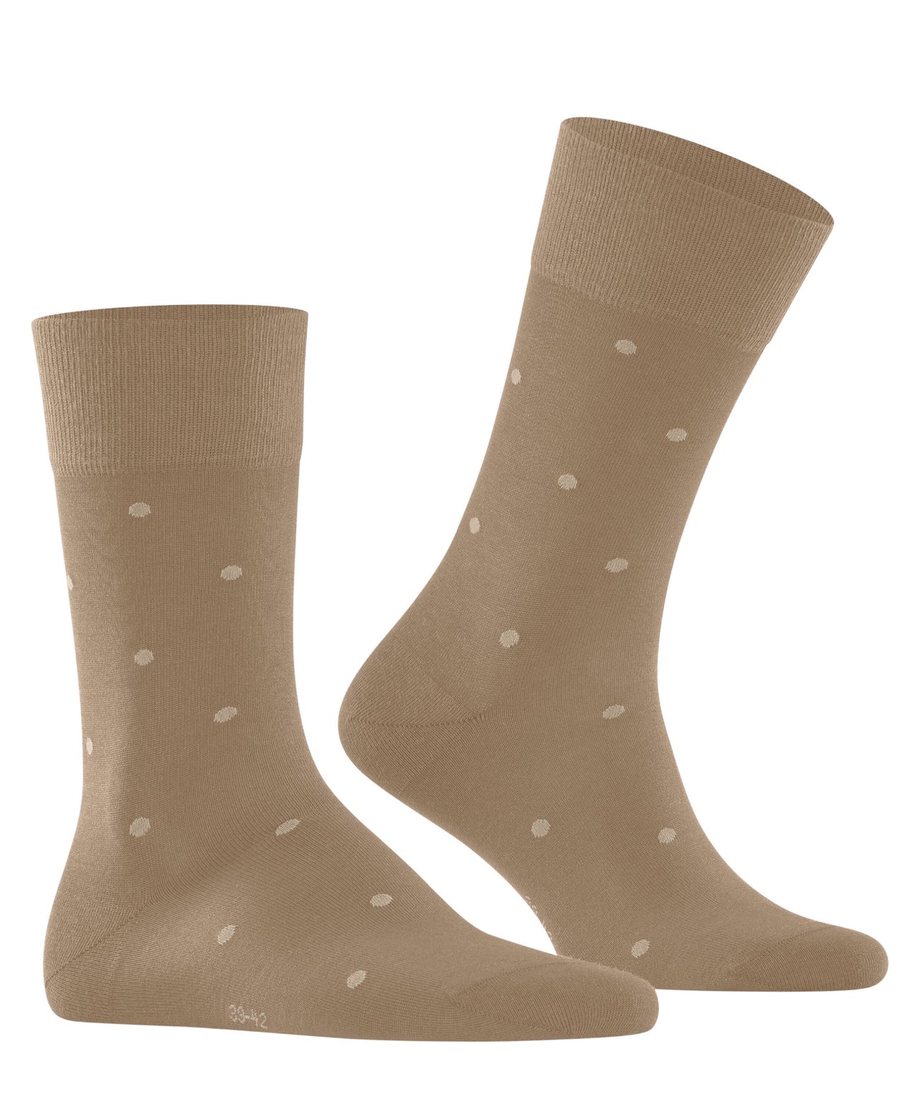 FALKE Dot Herensok 13269 5038 camel, beige sokken met trendy stippen en zachte binnenzijde.
