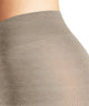 Close-up of FALKE Family dames maillot in linen mel color, showcasing the comfort tailleboord and soft texture.