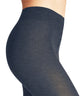 FALKE Family Maillot Dames 48790 6688 dark blue mel. Close-up of stretchy cotton leggings with a comfort waistband.