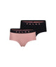 FALKE Hipster 2-Pack Daily Comfort voor dames in zwart en lichtroze, perfect voor dagelijks gebruik.