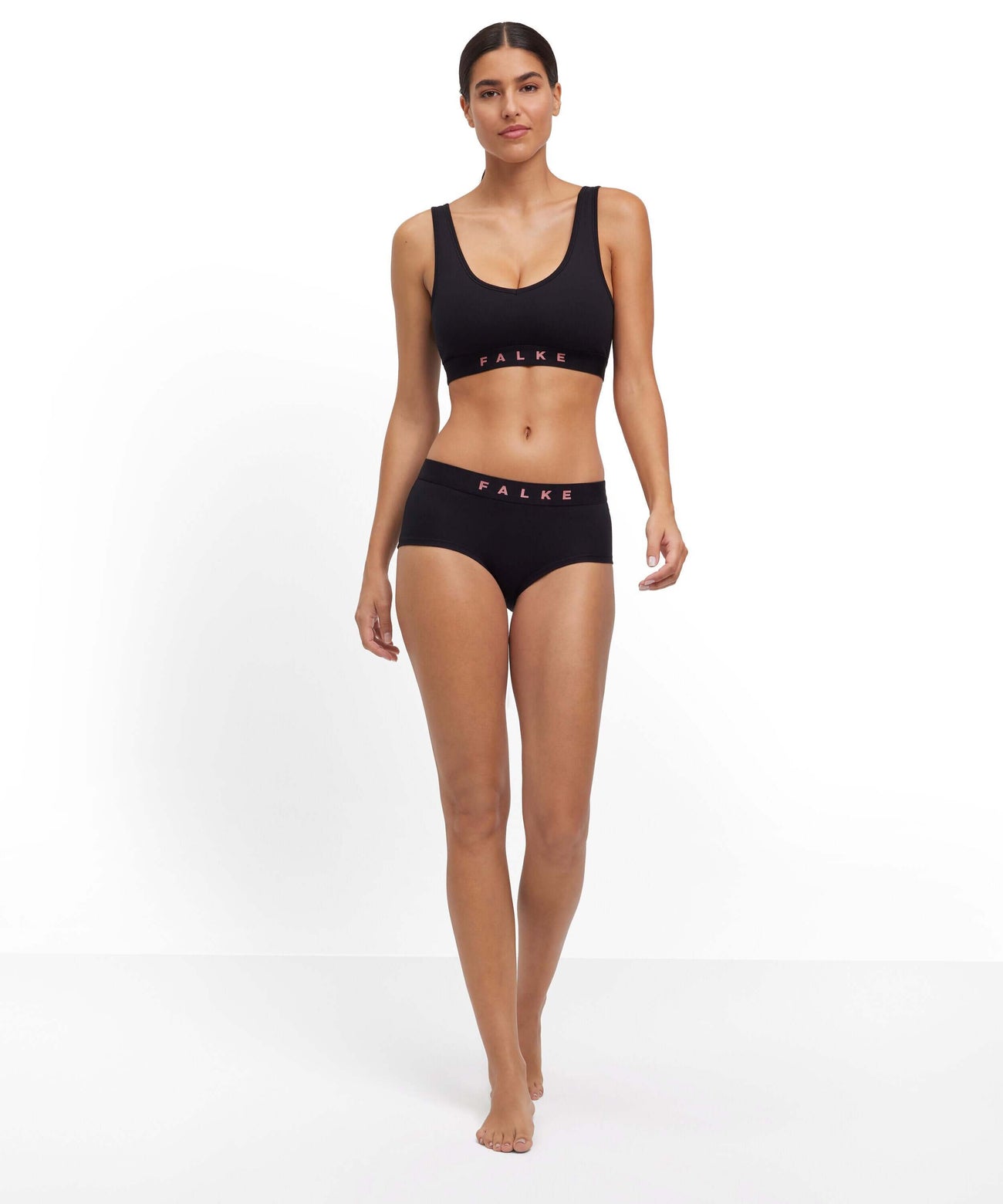 FALKE hipster en sport BH, zwart, ontworpen voor dagelijks comfort en perfecte pasvorm voor dames.