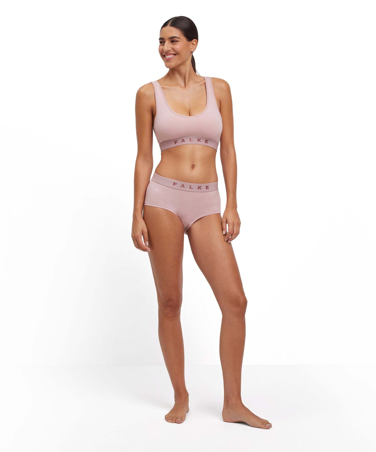 FALKE Hipster 2-Pack Daily Comfort voor dames in een zachtroze kleur, comfortabele pasvorm voor dagelijks gebruik.