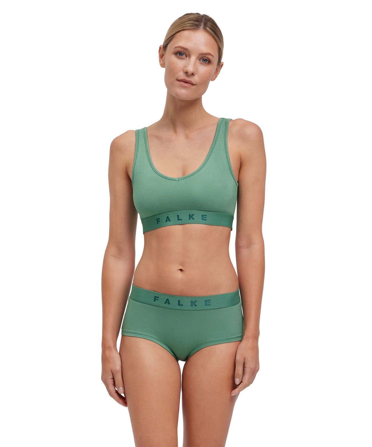 FALKE Hipster en top voor dames in groen, gemaakt van zachte katoenmix voor dagelijks comfort.