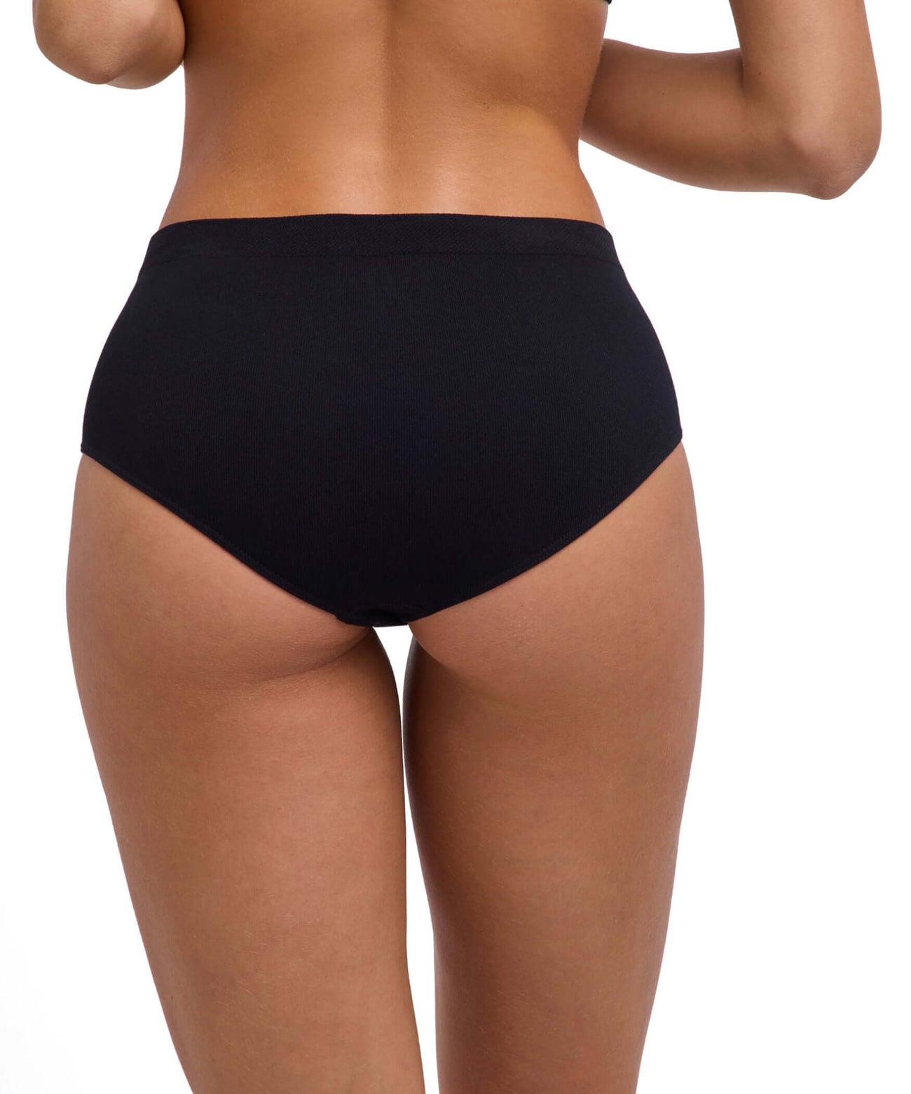 FALKE Hipster Daily Seamless Dames 69077 3000 black achterzijde met een moderne fijne riblook en comfortabele pasvorm.
