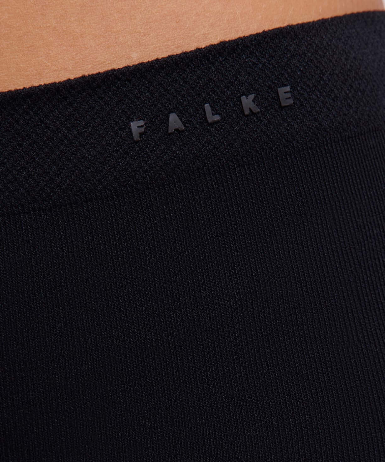 FALKE Hipster Daily Seamless Dames 69077 3000 black, close-up van de zachte tailleband in zwart