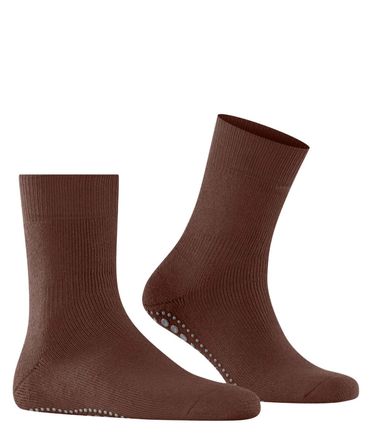 FALKE Homepads Antislip Sok Unisex 16500 5186 cinnamon, antislip huissokken in bruin met siliconen nopjes.