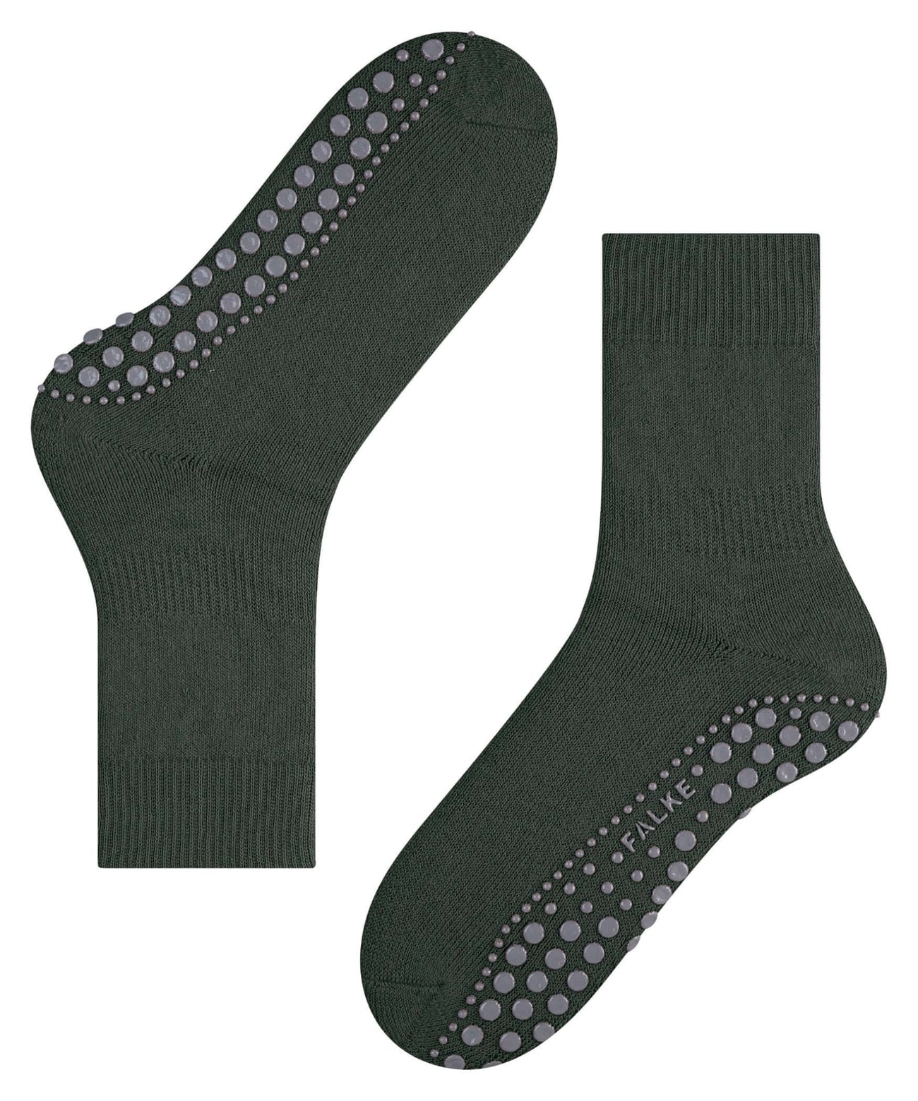 FALKE Homepads Antislip Sok Unisex 16500 7474 forest met antislip nopjes en gevoerde badstof binnenzijde.