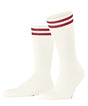 FALKE Leake Street Sokken Heren 12707 2040 in off-white met sportieve rode strepen.