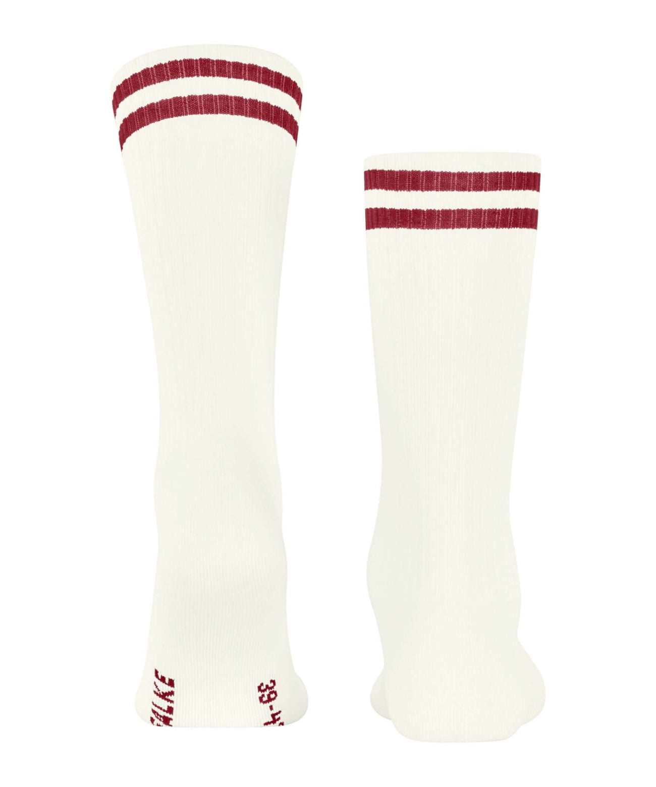 FALKE Leake Street Sokken Heren off-white met sportieve gestreepte boord en hoge geribbelde zijkanten.