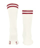 FALKE Leake Street Sokken Heren off-white met sportieve gestreepte boord en hoge geribbelde zijkanten.