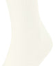 FALKE Leake Street Sokken Heren in off-white, trendy hoge sokken met gestreepte boord en zachte merinowol mix.