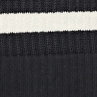 Hoge FALKE Leake Street sokken voor heren in zwart met sportieve gestreepte boord van merinowol.