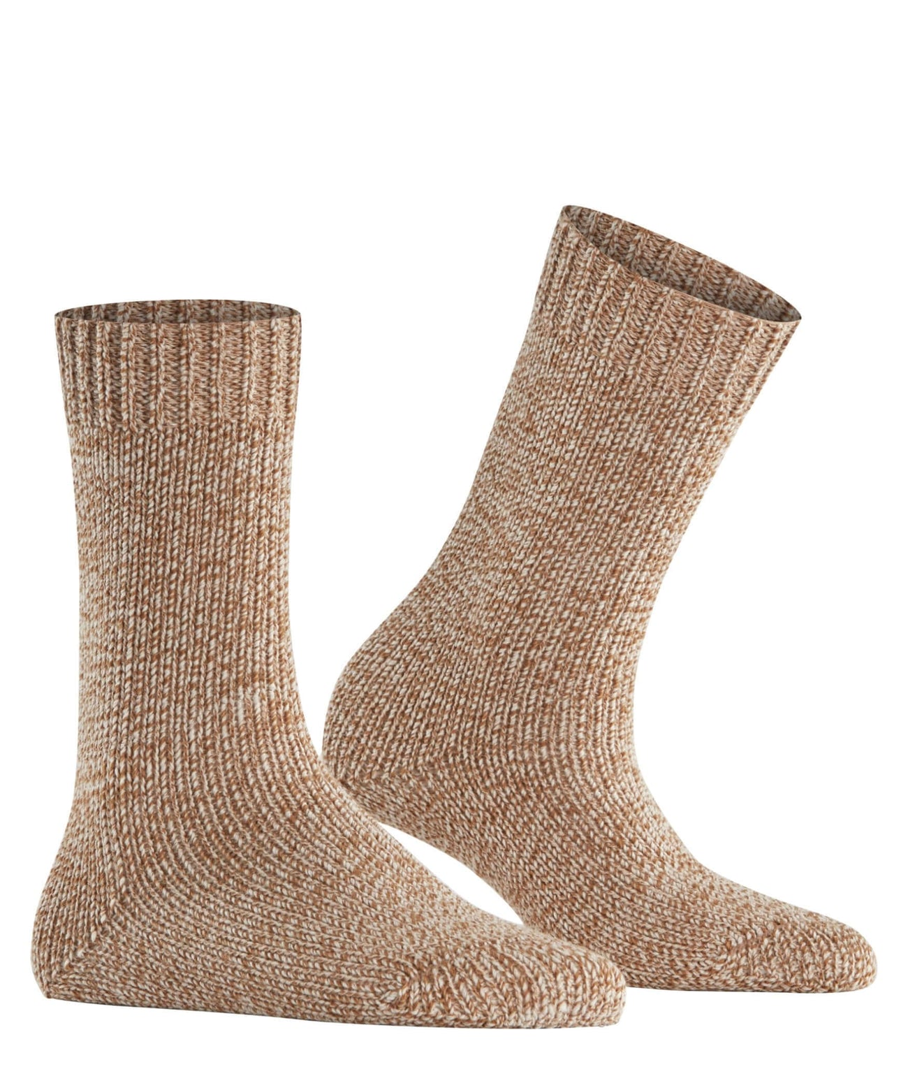 FALKE Marble Cloud Sokken Dames 46902 1220 old brass, retro geitenwollen sokken, comfortabele merinowol mix.