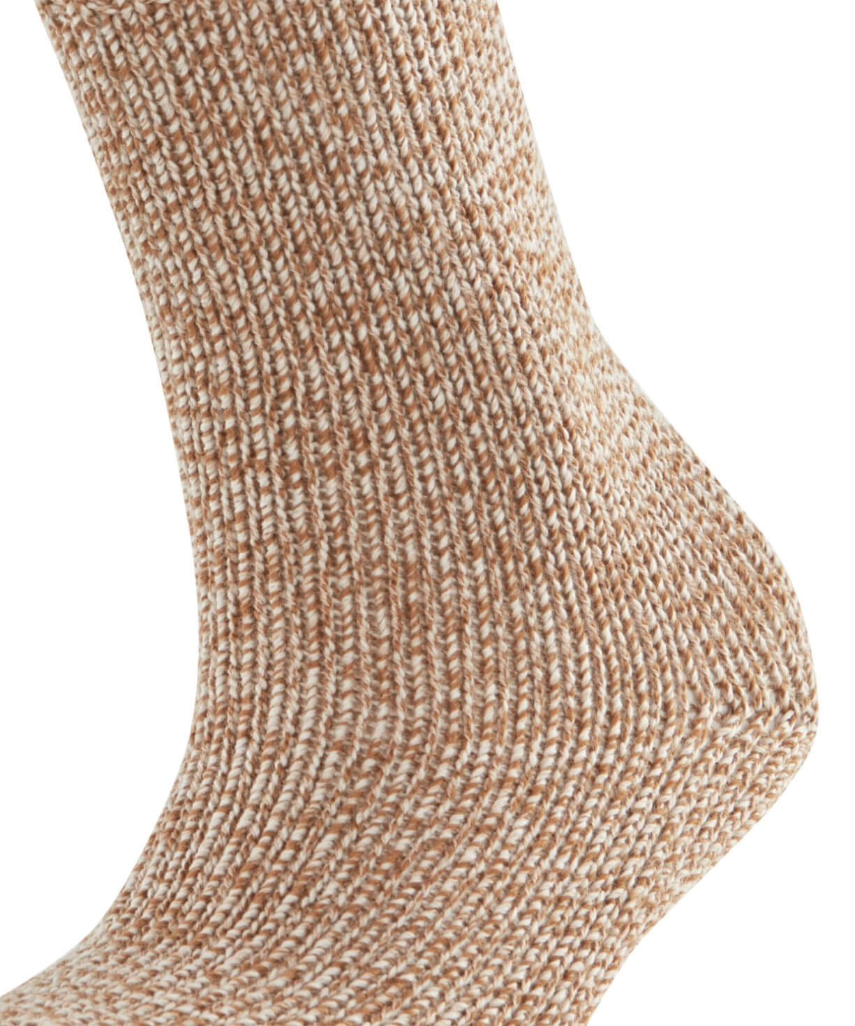 FALKE Marble Cloud Sokken Dames 46902 1220 old brass close-up van de sok met tweekleurig effect.