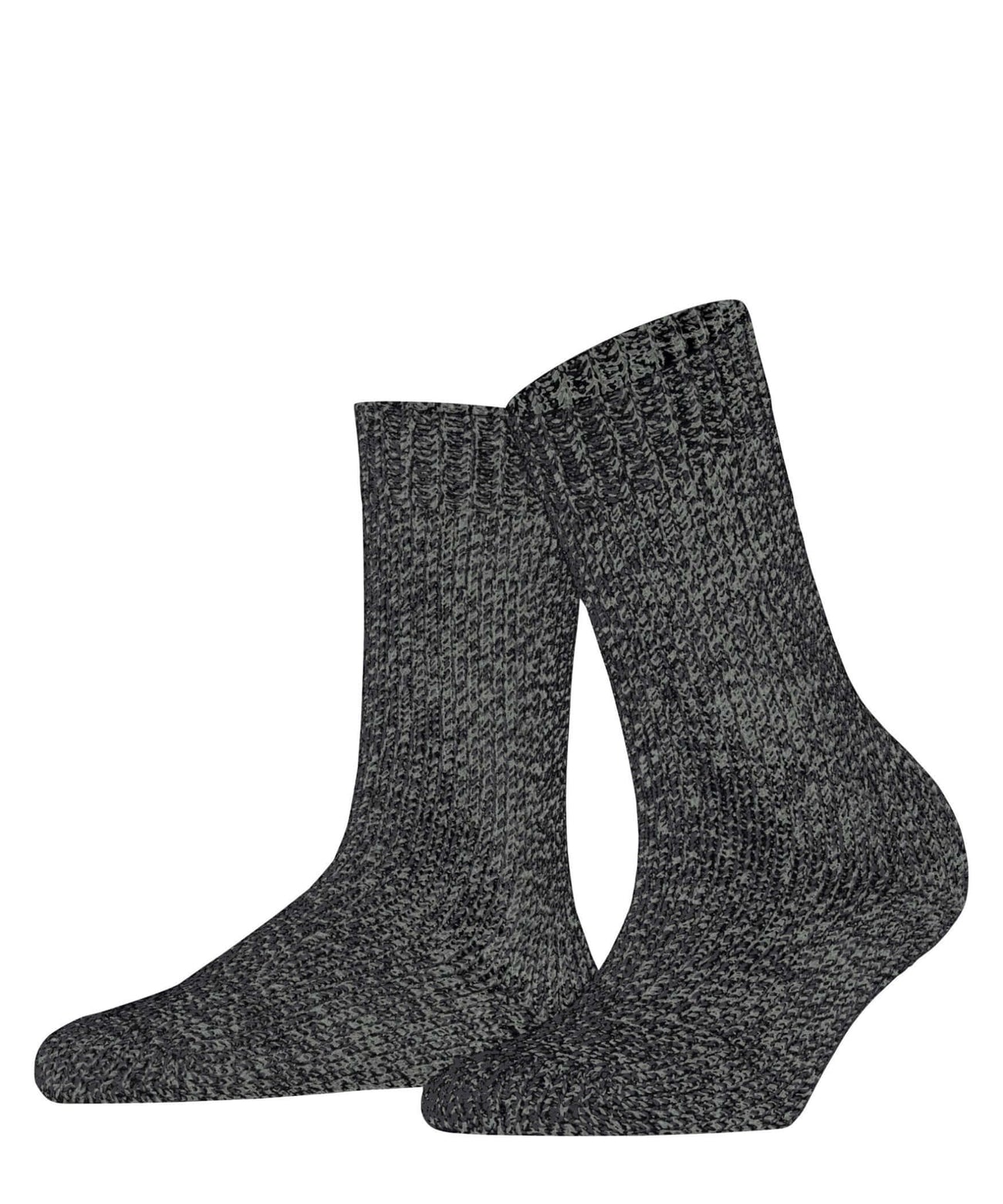 FALKE Marble Cloud Sokken Dames 46902 3000 black, tweekleurige retro sokken met merinowol, comfortabel en warm.